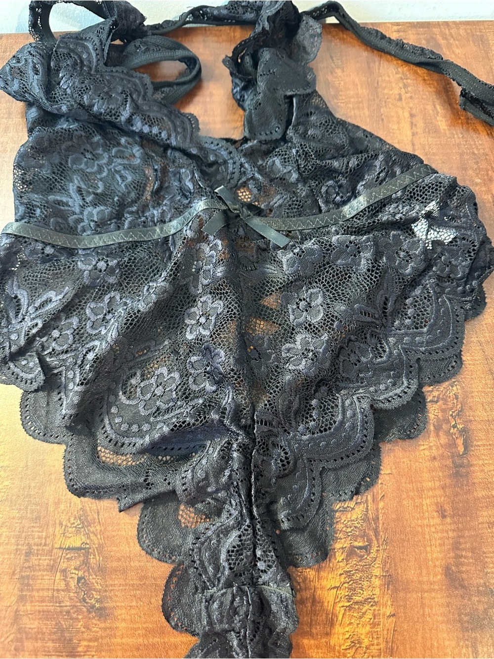 new Black Lace Bodysuit Lingerie M
